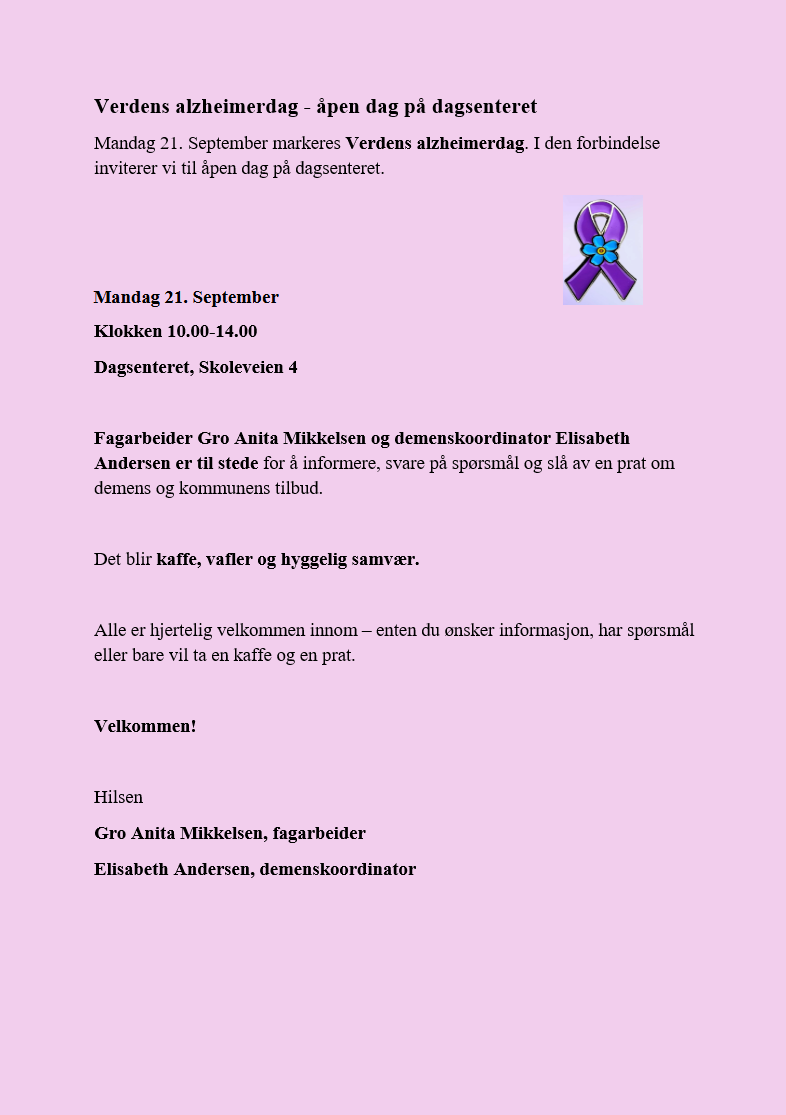 Plakat verdens alzheimerdag